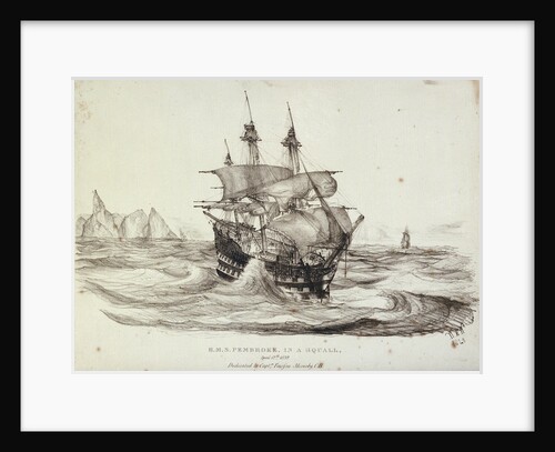 HMS 'Pembroke' in a squall, 12 April 1839 by W.H. Wardrop