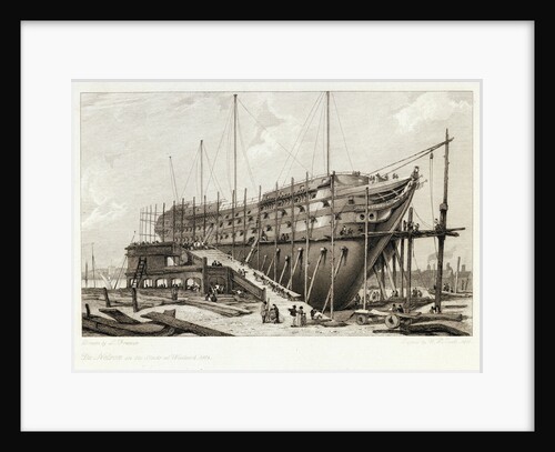 The 'Nelson' on the Stocks, building at Woolwich in the Year 1814 by L. Francia