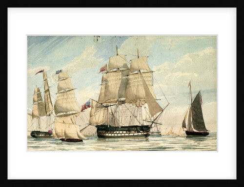 HMS 'Ganges' leaving Spithead on the 8 August 1826 by unknown