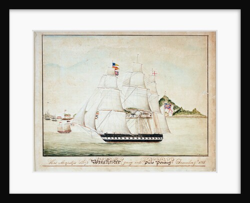HMS 'Winchester' going into Pulo Penang, 9 December 1835 by unknown