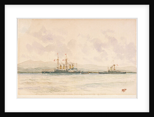 HMS 'Camperdown' ramming HMS 'Victoria' off Tripoli, Thursday, 22 June 1893 by Reginald Graham Gregory