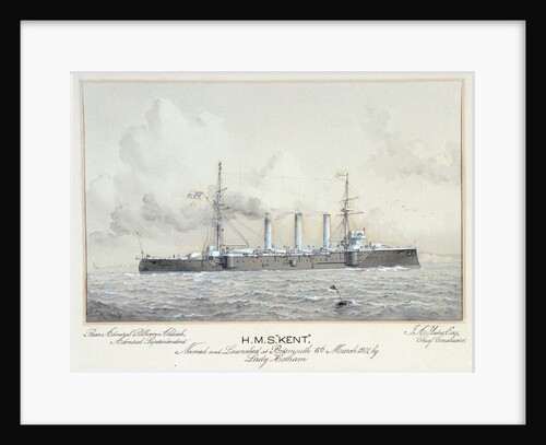 HMS 'Kent' named and launched at Portsmouth 6 March 1901 by H. Coish