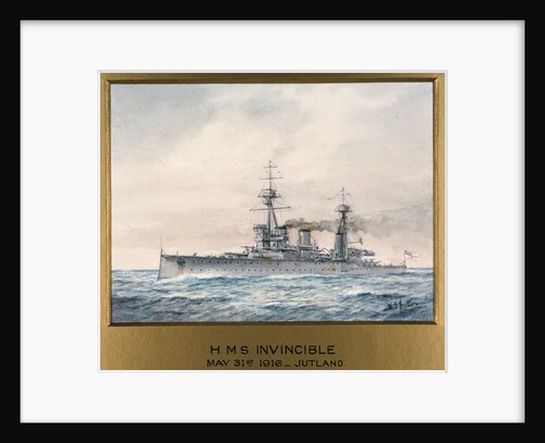 HMS 'Invincible' in Jutland, 31 May 1916 by W.J. Sutton