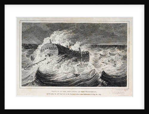 Sketch of the situation of the Winterton, on Tuesday the 21 August 1792, in the forenoon when some rafts were leaving the ship by William Home Lizars