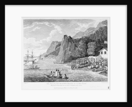 The launch of the 'North West America' at Nookta Sound being the first vessel that was ever built in that part of the globe by Coenraad Metz
