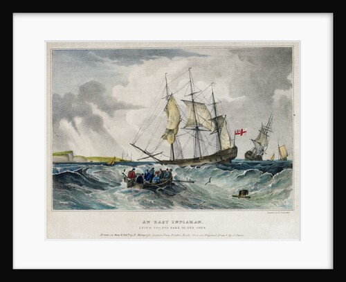 An East Indiaman lying too, for part of her crew by Samuel Owen