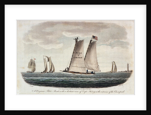 A Virginia pilot-boat with a distant view of Cape Henry at the entrance of the Chesapeake by G. T.
