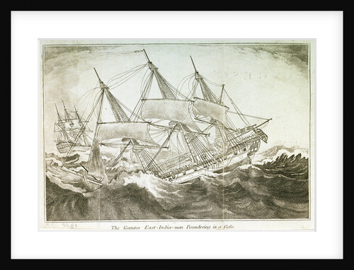 The East Indiaman 'Ganges' foundering in a gale by W.E.