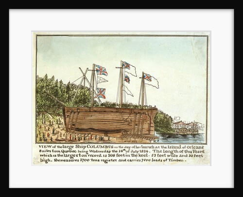 View of the 'Columbus' on the day of her launch, 28 July 1824 by Monogrammist 'FW'