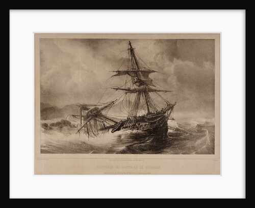 Naufrage du Vaisseau le Superbe dans le port de Paskia, ile de Paros le 15 Decembre 1833 by P. Gilbert