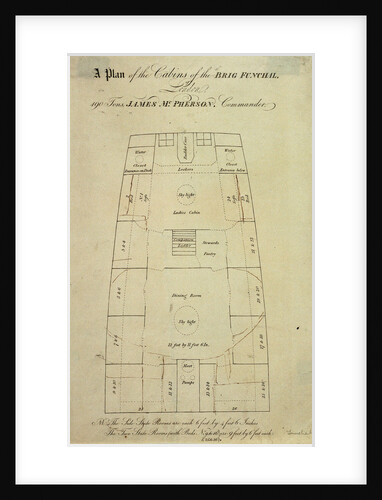 A plan of the cabins of the brig 'Funchal' of London, 190 tons, James Mcpherson, Commander by unknown