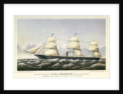 The screw steam ship 'City of Washington' by John R Isaac