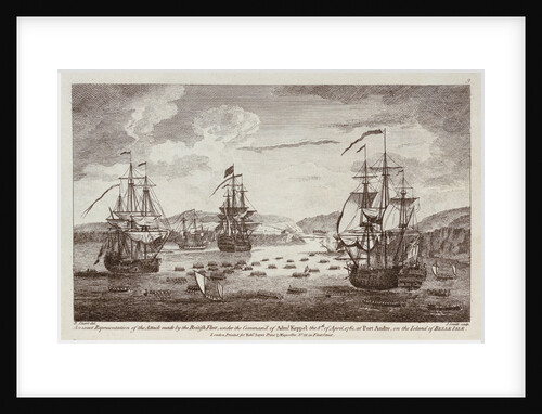 Attack by the British Fleet at Port Andre, on the Island of Belle Isle, 8 April 1761 by R. Short