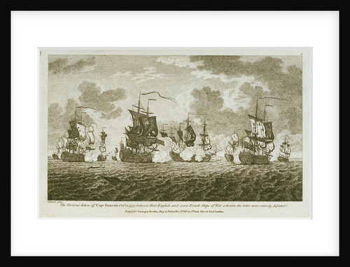 Twelve Prints of Sea Engagements.  The Glorious Action off Cape Francois Octr 21 1757, between the English, and seven French ships of War wherin the latter were entirely defeated. by Francis Swaine