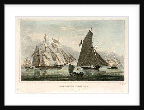 Six views of the 'Columbine' and The Experimental Squadron. Plate No. 3 by Henry Moses