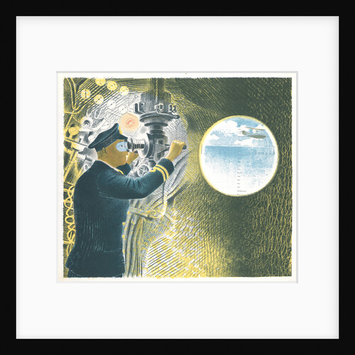 Officer looking through a periscope (from the 'Submarines' series) by Eric Ravilious