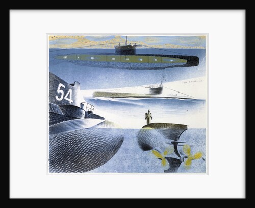 The Submarine Series: Submarine submerged by Eric Ravilious