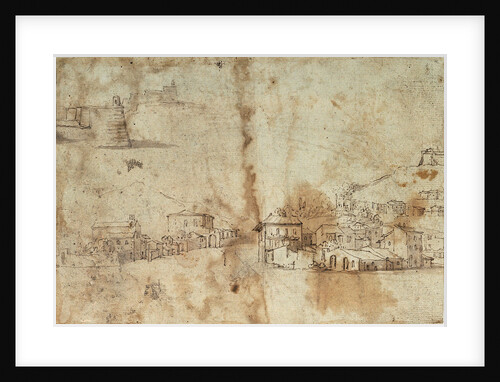 Study of a Mediterranean xebec and studies of ship sterns by Abraham Casembrodt