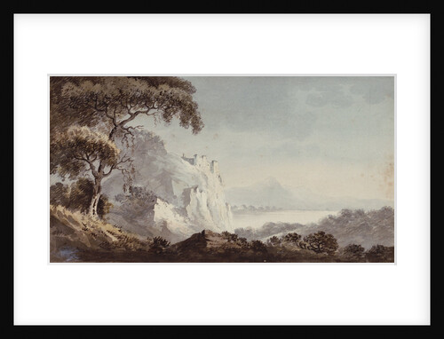 Rocky coast with castle by George Bulteel Fisher