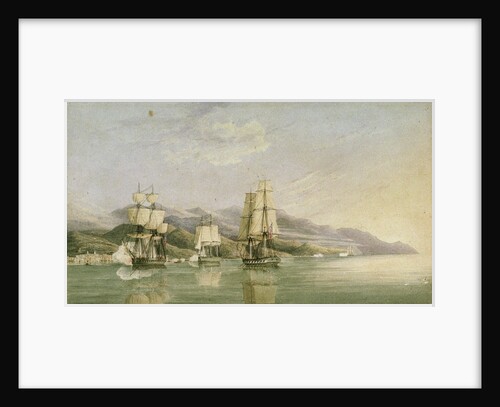 Attack on convoy of eighteen French merchant ships at Laigrelia and Alassio, 27 June 1812 by Silas Thomson Hood