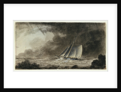 Cutter off a coast in a squall by Charles Gore