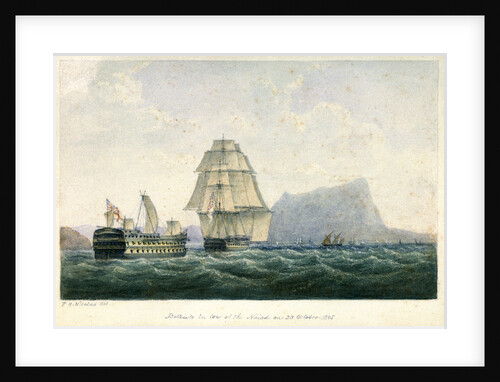 'Belleisle' in tow of the 'Naiad' on 23 October 1805 by P.H. Nicolas