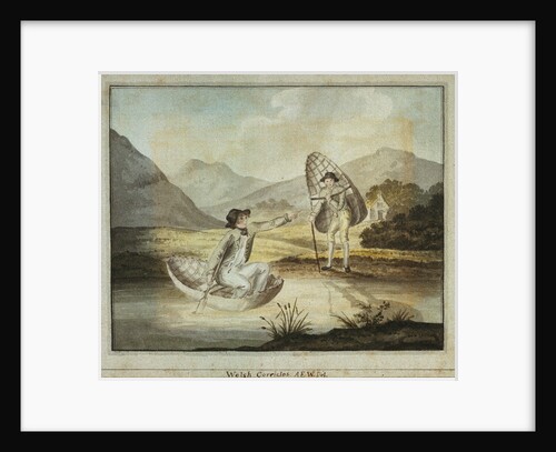 'Welsh Corricles': two young gentlemen take to the water in their coracles by WAE