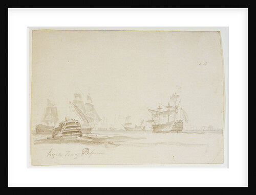 The Battle of the Glorious First of June, 1794; the 'Defence' under tow by a frigate by Nicholas Pocock