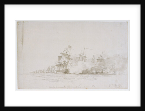The Battle of the Glorious First of June, 1794; ' Lord Howe to windward of the French Line on the same tack' by Nicholas Pocock