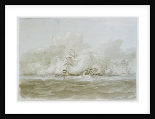 The Battle of the Glorious First of June, 1794; the 'Defence' (?) and 'Le Vengeur' by Nicholas Pocock