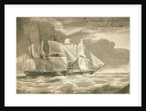 The 'Caroline' taking a French privateer by British School