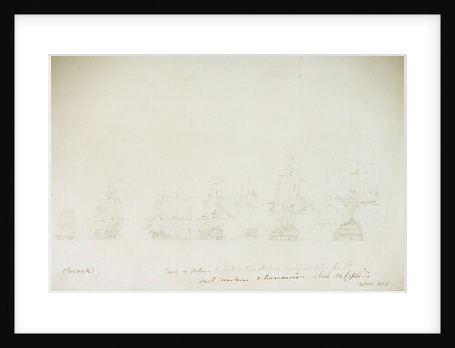 Early in Action. English - - - Namur coming into the line from Sd. Sir R Strachan & Dumanoir 4 Sail All Captured by Nicholas Pocock