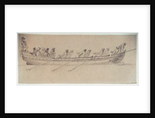 A naval barge with eight oarsmen by Nicholas Pocock