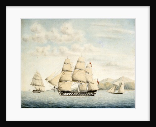 The Ganges sailing out of Rio de Janeiro by Samuel Hood Inglefield