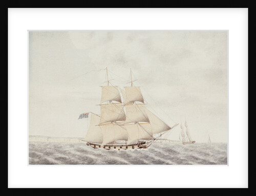 A brig under sail in the Channel by Samuel Hood Inglefield