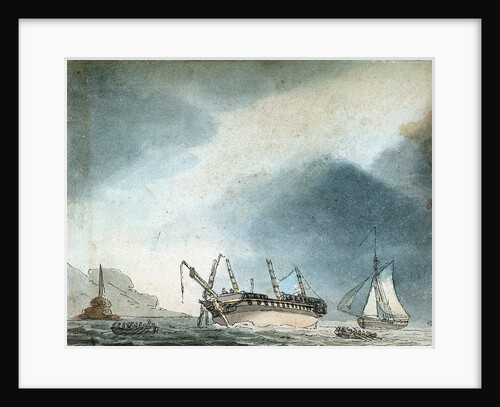HMS 'Phoebe' aground by British School