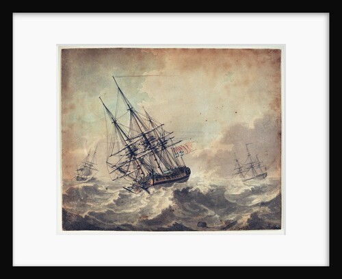 An English frigate in distress by John Harris