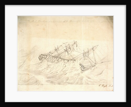 HMS 'Boscawen' in a hurricane off the Bermudas, 22 October 1854 by C. Royle