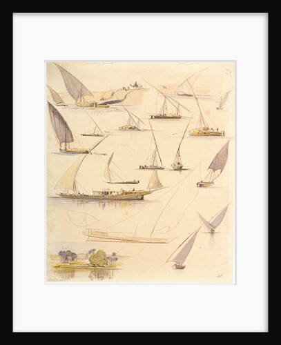 Studies of various Egyptian craft by Edward Lear