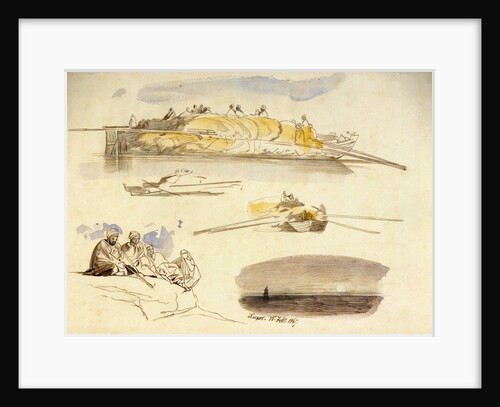 Five sketches of Luxor, Egypt by Edward Lear