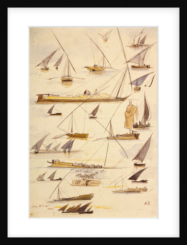 Studies of various Egyptian craft by Edward Lear