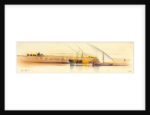 The banks of the Nile with three gyassis by Edward Lear
