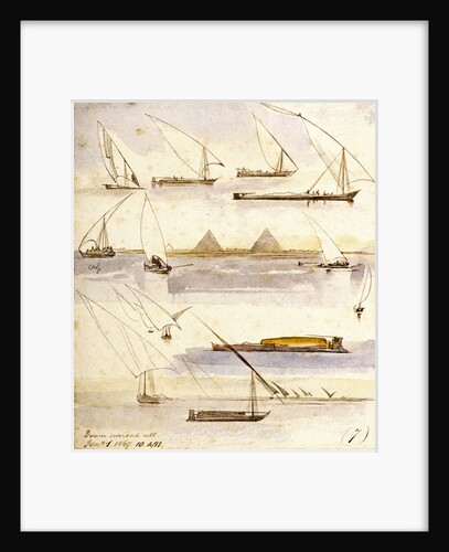 Studies of various Egyptian craft by Edward Lear