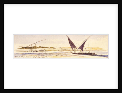 Opposite Abousnegarbv, Egypt by Edward Lear