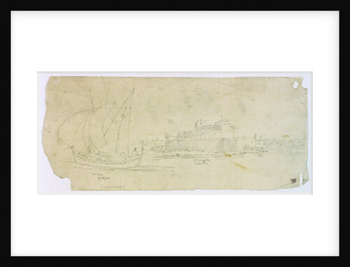 Caique off Hydra. St Angelo Malta by Captain George Pechell Mends