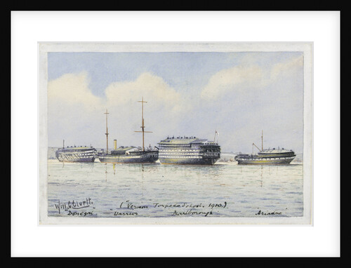 Vernon Torpedo school 1910 Donegal, Warrior, Marlborough, Ariadne by William C. Cluett