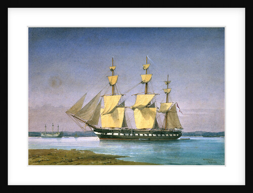 HMS 'Forte' at anchor, no.1018 by William Frederick Mitchell