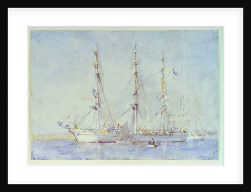 French Ship Marecual de Cashes [Mareschal de Cashes?] at Falmouth July 1914 by Henry Scott Tuke
