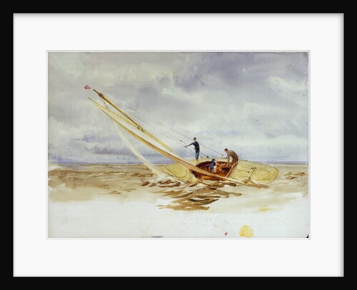 Close-hauled heeling sailing dinghy by William Lionel Wyllie