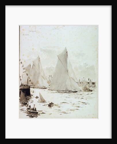 Britannia, Valkyrie, Navahoe by William Lionel Wyllie